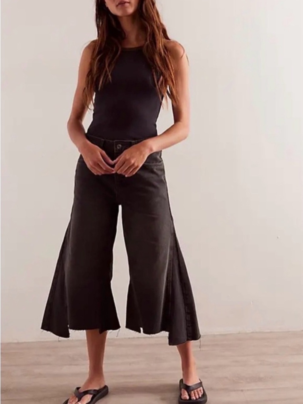 NWT Free People Ripple wide leg crop jeans